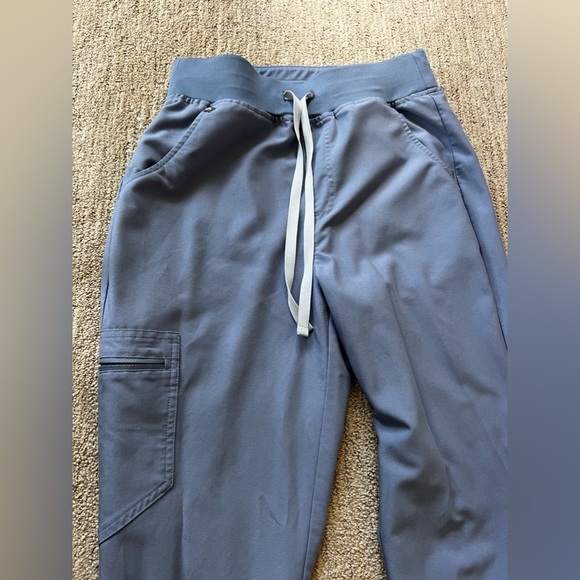 Vapor Blue Space Dye Zamora High Waisted 2.0, Tall jogger scrub pants - Picture 3 of 5